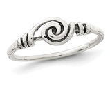 Ladies Antiqued Swirl Ring in Sterling Silver